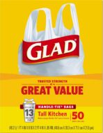 Glad Trash Bags, Tall Kitchen Garbage Bags, 13 Gallon Handle Tie Trash Big for Kitchen, Unscented, 50 Count (Pack of 4) - Image 13