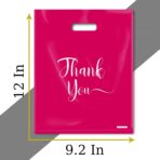 Thank You Bags, 100 Pack Bulk Plastic, Merchandise Bags for Packaging Products, Die Cut Shopping Bags for Small Business, Boutique Bags for Retail Wholesale (Small(9"x12"), Pink) - Image 4