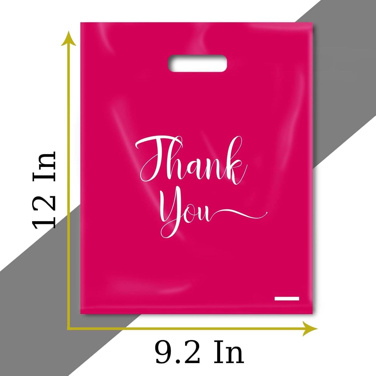 Thank You Bags, 100 Pack Bulk Plastic, Merchandise Bags for Packaging Products, Die Cut Shopping Bags for Small Business, Boutique Bags for Retail Wholesale (Small(9"x12"), Pink) - Image 4