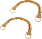 Piutouyar 2pcs U-Shaped Handbag Handles Bamboo Purses Handles Imitation Bamboo Handle Replacement Resin Purse Handbag Handles for Bag Making with Gold Metal Buckle, Brown Color - Image 4