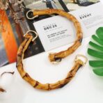 Piutouyar 2pcs U-Shaped Handbag Handles Bamboo Purses Handles Imitation Bamboo Handle Replacement Resin Purse Handbag Handles for Bag Making with Gold Metal Buckle, Brown Color - Image 7