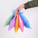 ysmile Colorful Plastic Shopping Bag Small Business Poly Die Cut with Handle Plastic Merchandise Bag for Retail 7.8"x11.8" 100 ct - Image 6