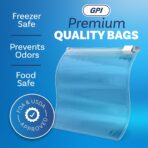 100 Count - Slider Zip Food Storage Sandwich Bags, 6" x 6" (1 Pint) 3 Mil Heavy Duty, Strong & Durable For Freezer Storage, For Sandwiches, Snacks & More. GPI - Image 4