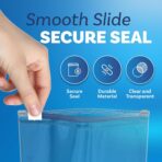 100 Count - Slider Zip Food Storage Sandwich Bags, 6" x 6" (1 Pint) 3 Mil Heavy Duty, Strong & Durable For Freezer Storage, For Sandwiches, Snacks & More. GPI - Image 5