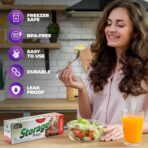 Quart Size Food Storage Bags with Twist Ties – 150 Count Clear Plastic Baggies for Bread, Snacks, Fruits, Nuts – Leak-Resistant, Food Safe, Disposable – by DURRA BEST - Image 3