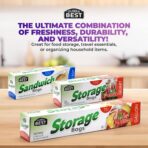 Quart Size Food Storage Bags with Twist Ties – 150 Count Clear Plastic Baggies for Bread, Snacks, Fruits, Nuts – Leak-Resistant, Food Safe, Disposable – by DURRA BEST - Image 9