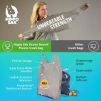 Hippo Sak - Tall Kitchen Garbage Bags with Ergonomic Handles - 13 Gallon Trash Bags Made from Recycled Ocean Bound Plastic - Super Strong and Leak Proof Tall Kitchen Trash Bags (90 Count) - Image 6