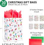 SUNCOLOR 30 Small Christmas Gift Bags With Tissue paper - Image 4