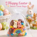 ANZNKU 50 Pack White Organza Bags 5 x 7 in, Small Mesh Gift Bags Bulk Drawstring for Wedding Favors, Gift Wrap Bag for Candy Jewelry Soap Makeup, Cute Goodie Bag Sachet for Party Favor & Easter Gifts - Image 4