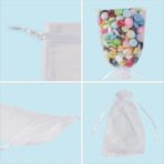 ANZNKU 50 Pack White Organza Bags 5 x 7 in, Small Mesh Gift Bags Bulk Drawstring for Wedding Favors, Gift Wrap Bag for Candy Jewelry Soap Makeup, Cute Goodie Bag Sachet for Party Favor & Easter Gifts - Image 6