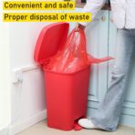 Geiserailie 1 Set 10.6 Gallon Biohazard Trash Can with Foot-Operated Self-Closing Lid, Biohazard Labels & Bags for Lab Industrial Infectious Waste Disposal, Step to Open, Step Again to Close - Image 4