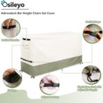 7 Piece Bar Height Patio Dining Set Cover,100% Waterproof Outdoor 60 Inch Rectangular High Wicker Bar Table and Chairs Sets Cover, Bar Table Set Covers for Patio Furniture Set, Beige - Image 4