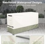 7 Piece Bar Height Patio Dining Set Cover,100% Waterproof Outdoor 60 Inch Rectangular High Wicker Bar Table and Chairs Sets Cover, Bar Table Set Covers for Patio Furniture Set, Beige - Image 5