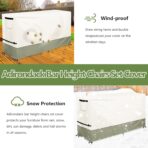 7 Piece Bar Height Patio Dining Set Cover,100% Waterproof Outdoor 60 Inch Rectangular High Wicker Bar Table and Chairs Sets Cover, Bar Table Set Covers for Patio Furniture Set, Beige - Image 7