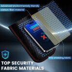 Faraday Bags For Phones,Faraday Phone Bag,Go Dark Bags For Cell Phones,Carbon Fiber Surface Signal Blocking Pouch, Car Key/Wifi/Rfid/Gps Signal Blocker With Red Blue Stiching - Image 4