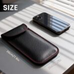Faraday Bags For Phones,Faraday Phone Bag,Go Dark Bags For Cell Phones,Carbon Fiber Surface Signal Blocking Pouch, Car Key/Wifi/Rfid/Gps Signal Blocker With Red Blue Stiching - Image 5
