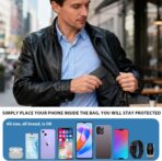 Faraday Bags For Phones,Faraday Phone Bag,Go Dark Bags For Cell Phones,Carbon Fiber Surface Signal Blocking Pouch, Car Key/Wifi/Rfid/Gps Signal Blocker With Red Blue Stiching - Image 6