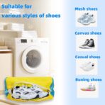 Shoe Washing Machine Bag Laundry Shoe Bag for Washer and Dryer Reusable 2pc Shoe Cleaning Bags for Sneakers 360° Deep Cleaning Machine for All Shoes Types With Self-locking Zipper - Image 3