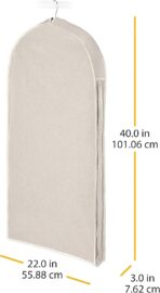 Whitmor Zippered Garment Bag Natural Linen, Large - Image 3
