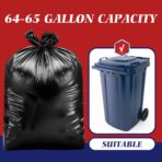 Teivio Large Black Trash Bags 64-65 Gallon 16 Counts Industrial Sturdy Garbage Bags, Extra Large Lawn and Leaf Bags Outdoor Commercial Trash Can Liner for Construction Sites, Workshops, Backyard - Image 4