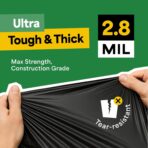 EconoHome 55-60 Gallon Contractor Garbage Bags - 3 Mil Extra Thick Heavy Duty Trash Bags for Construction, Lawn & Yard Cleanup, Demo & Commercial Use - Made in USA - Extra Large, 38x53" - 50-Count - Image 5