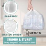 Small Trash Bags 4 Gallon - 105 Count 4 Gallon Trash Bag, Unscented Small Garbage Bags Bathroom Trash Bags, White 4 Gal Small Trash Can Liners - Image 4