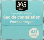365 by Whole Foods Market, Quart Size Freezer Bags, Double Zipper, 40 Count - Image 5