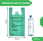 Lakesstory Biodegradable Green T-Shirt Bags | Compostable Grocery Bags | Eco-Friendly Plastic Bags - Image 3