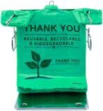 Lakesstory Biodegradable Green T-Shirt Bags | Compostable Grocery Bags | Eco-Friendly Plastic Bags - Image 5