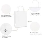 BagDream Gift Bags 8x4.25x10.5 100Pcs Kraft Paper Bags with Handles Bulk, White Gift Bags Medium Shopping Retail Merchandise Wedding Party Favor Bags, Paper Grocery Bags Sacks Recyclable - Image 6