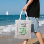 Personalized Tote Bags Custom Text/Logo/Photo for Promotional, Shopping & Travel Perfect for Personal Use & Small Businesses Reusable & Eco-Friendly, Pack of 1/10/50/100，8 OZ 100% Cotton - Image 4