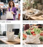 Personalized Tote Bags Custom Text/Logo/Photo for Promotional, Shopping & Travel Perfect for Personal Use & Small Businesses Reusable & Eco-Friendly, Pack of 1/10/50/100，8 OZ 100% Cotton - Image 7