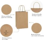 BagDream Gift Bags 100Pcs 5.25x3x8 Small Kraft Paper Gift Bags with Handles Bulk, Brown Paper Sacks for Small Business, Retail, Merchandise, Wedding Birthday Party Favor - Image 6