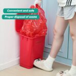 Geiserailie 2 Set 5.3 Gallon Biohazard Trash Can with Foot-Operated Self-Closing Lid, Biohazard Labels & Bags for Lab Industrial Infectious Waste Disposal, Step to Open, Step Again to Close - Image 4