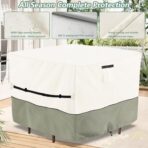 Square Patio Furniture Cover for 5-Piece Bar Height Patio Dining Set Covers,100% Waterproof Outdoor 66 Inch Square High Wicker Bar Table and Chairs Cover, Beige - Image 5