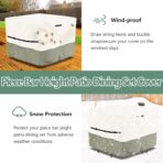 Square Patio Furniture Cover for 5-Piece Bar Height Patio Dining Set Covers,100% Waterproof Outdoor 66 Inch Square High Wicker Bar Table and Chairs Cover, Beige - Image 7