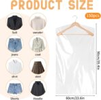 150 Pack Dry Cleaning Plastic Bags, 35.4 x 23.6 In Dry Cleaner Bags Plastic Clear, Dust-proof Garment Bag for Drying Cleaner, Home Storage, Travel, Moving - Image 3