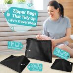 ALL INCLUDED - 12 Set Packing Cubes for Suitcases Carry On, Travel Essentials/Accessories Luggage Organizer Bags Set, Includes Cubes, Shoes Bag, Matte Cosmetic Bag, Zipper Bags - Image 4