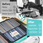 ALL INCLUDED - 12 Set Packing Cubes for Suitcases Carry On, Travel Essentials/Accessories Luggage Organizer Bags Set, Includes Cubes, Shoes Bag, Matte Cosmetic Bag, Zipper Bags - Image 7