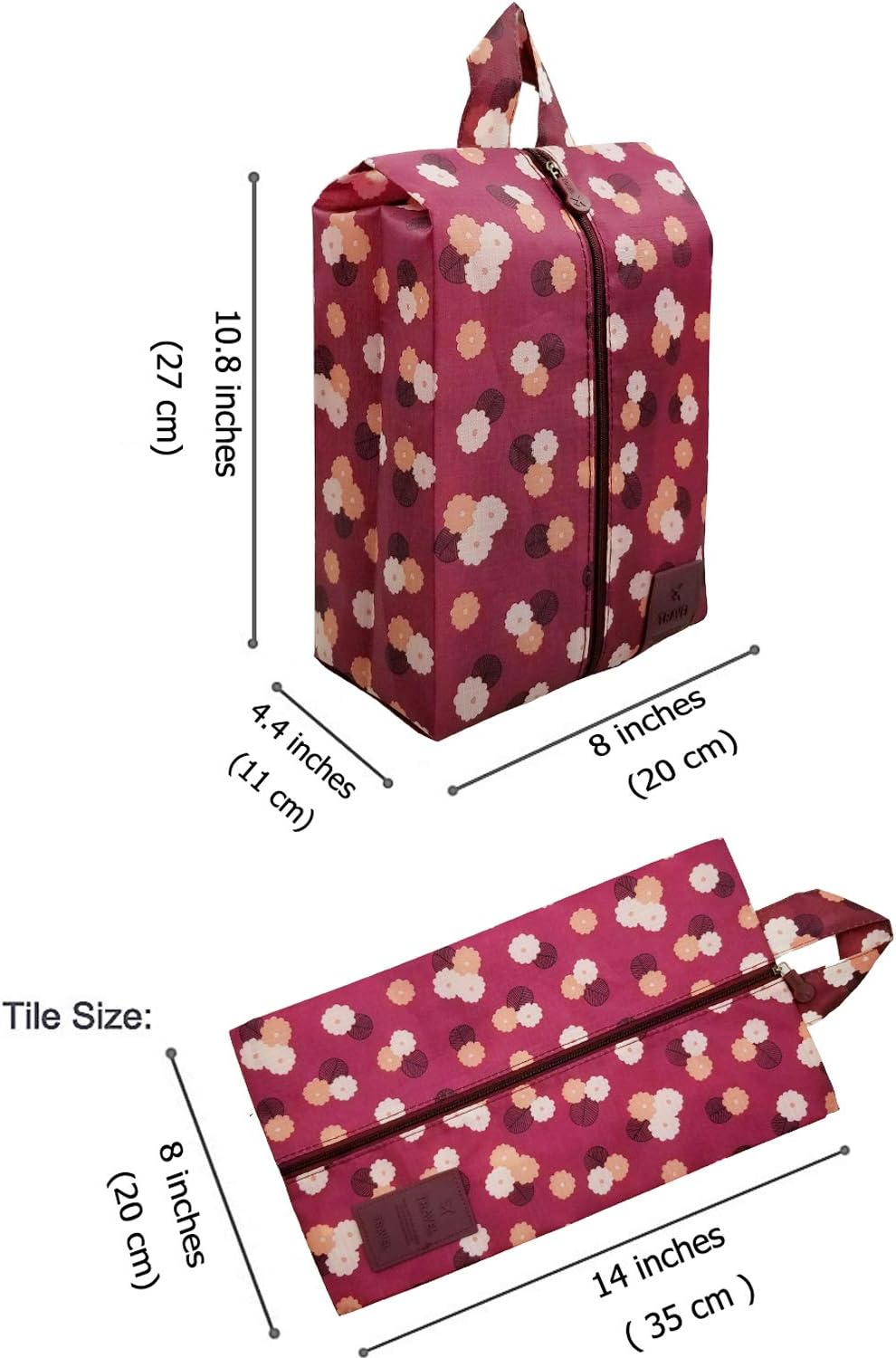 M-jump 4 Pack Travel Essentials Shoe Bags 4 Colors Fashion Shoe Bags for Men & Women Shoe Storage, Travel Accessories Vacation, Luggage Organizer Portable Shoe Pouch with Handle - Image 3