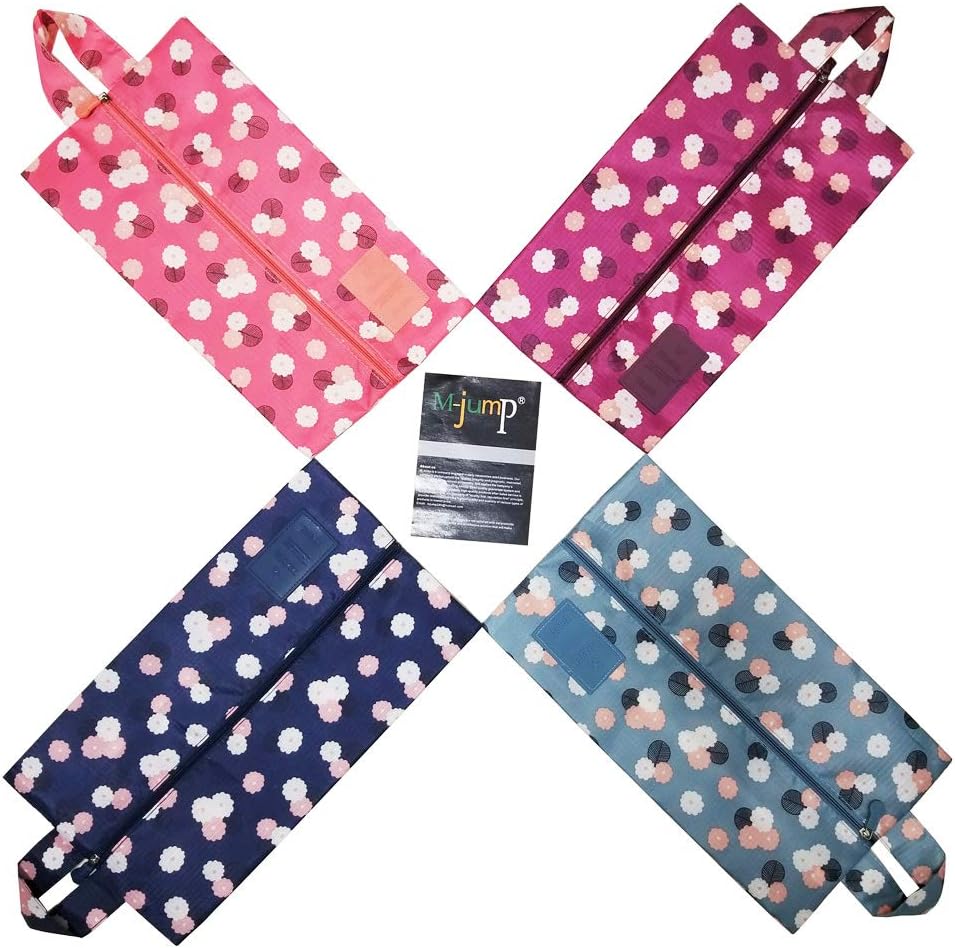 M-jump 4 Pack Travel Essentials Shoe Bags 4 Colors Fashion Shoe Bags for Men & Women Shoe Storage, Travel Accessories Vacation, Luggage Organizer Portable Shoe Pouch with Handle - Image 7