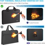 ENGPOW Accordion File Organizer, Fireproof Expanding File Folder with 13 Pockets Document Organizer with Handle & Labels, Portable Home Travel Safe Storage for Letter A4 Files and More, Black - Image 4