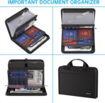 ENGPOW Accordion File Organizer, Fireproof Expanding File Folder with 13 Pockets Document Organizer with Handle & Labels, Portable Home Travel Safe Storage for Letter A4 Files and More, Black - Image 5