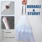 Small Trash Bags 4 Gallon - Drawstring 4 Gallon Trash Bag, Individual Unscented Small Garbage Bags, White 4 Gal Trash Can Liners Bathroom Trash Bags, 57 Count - Image 5