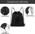 Drawstring Backpack 6Pcs Drawstring Gym Bags Black Draw String Bags Backpack for Sports, Gym, Travel, Swimming, Beach (6 Colors) - Image 6