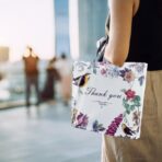 WAKAKO 60 Pack Thank You Bags for Business, Reusable Plastic Shopping Retail Gift Bags with Loop Handle, Retail Boutique Merchandise Use Eco-Friendly Floral (18" W x 16" H) - Image 8