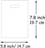 Joyhey 100 Count 5.8" x 7.8" Plastic Merchandise Bags, Shopping Retail Boutique Bags with Die Cut Handles - White Geometry - Image 3