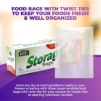 Quart Food Storage Bags with Twist Ties, 600 Count, Disposable Plastic - Image 6