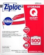 SC Johnson Professional, Ziploc Storage Bags, For Food Organization and Storage, Double Zipper Seal, Easy-Open Tabs Quart, 500 Count - Image 3
