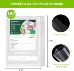Bonsenkitchen Precut Vacuum Food Sealer Bags 100 Pint 6" x 10", BPA Free, Commercial Grade Textured Food Vacuum Sealer Bag, Thick Embossed Bags for Food Storage and Sous Vide Cooking VB3204 - Image 3